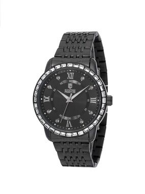 Invicta Black Stainless Steel Bracelet Watch with Crystal Accents - MPW-0243